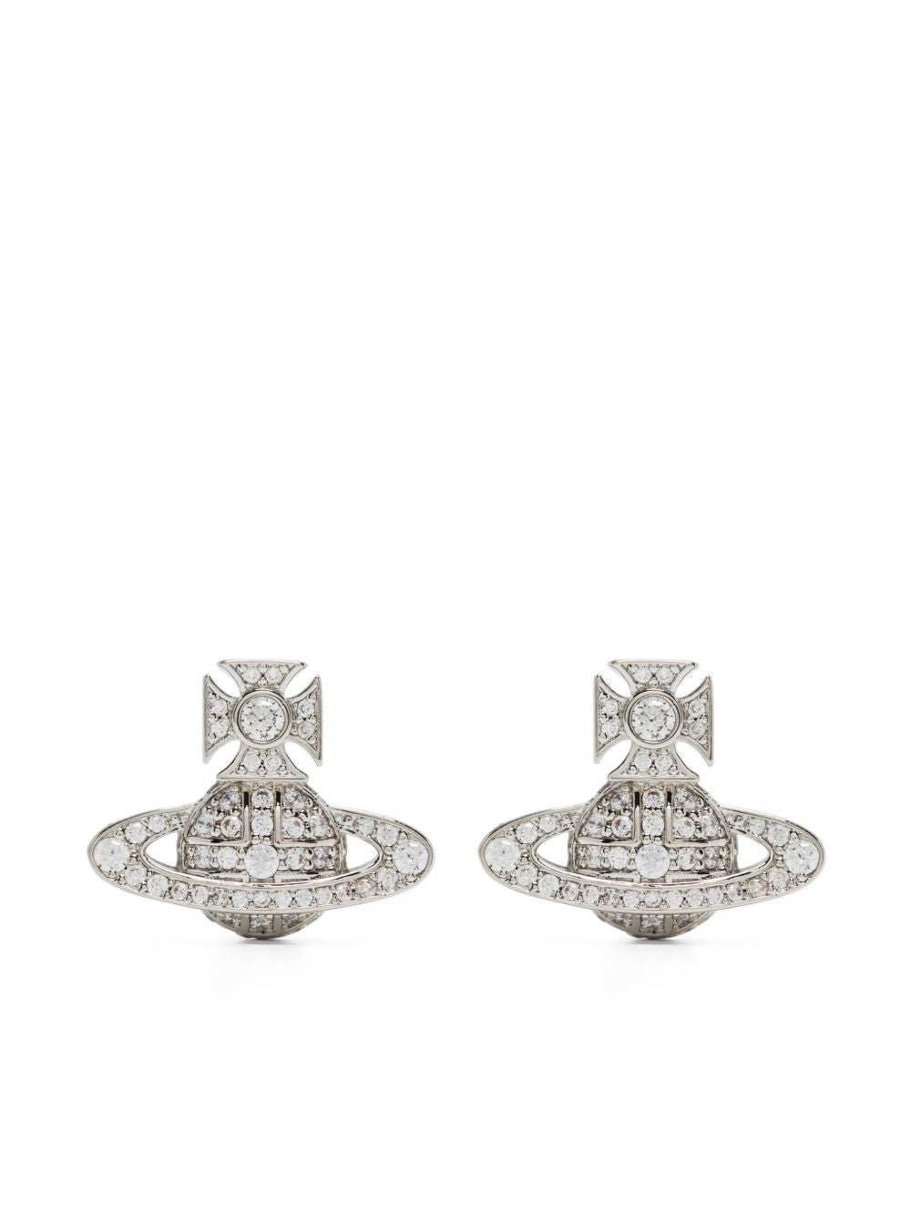 Orecchini a bottone con cristalli in argento Vivienne westwood - donna 
