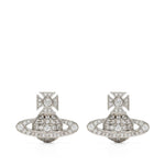 Orecchini a bottone con cristalli in argento Vivienne westwood - donna 