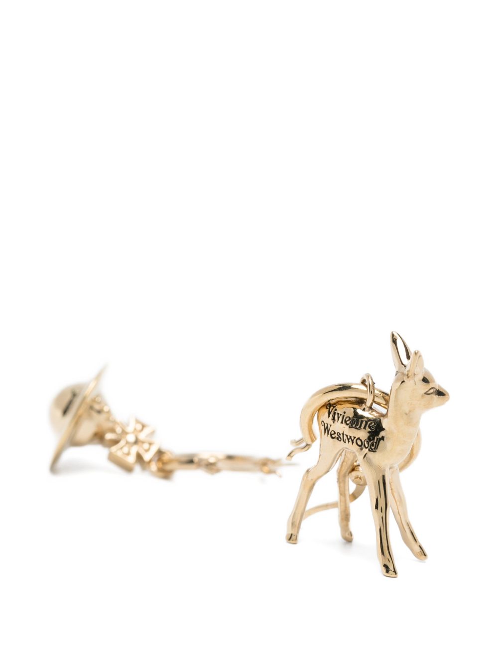Orecchini a cerchio con sfera di cervo in oro Vivienne westwood - donna 