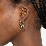 Orecchini a cerchio con sfera di cervo in oro Vivienne westwood - donna 
