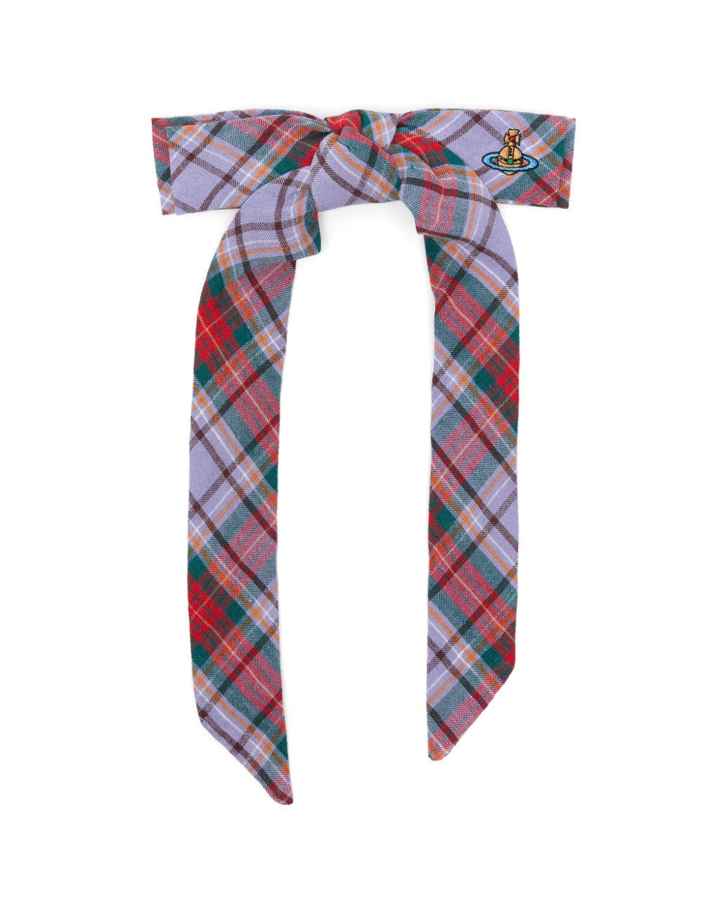 Clip per capelli con fiocco in tartan multicolor vivienne westwood - donna 