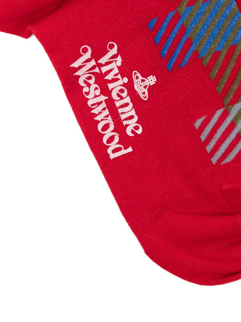 Calzini a quadri in rosso 