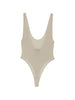 Body con scollo a V in grigio Wardrobe.Nyc - donna