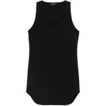 Canotta a coste con orlo curvo in nero Wardrobe.Nyc - donna 