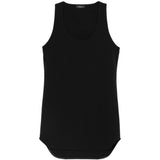 Canotta a coste con orlo curvo in nero Wardrobe.Nyc - donna 