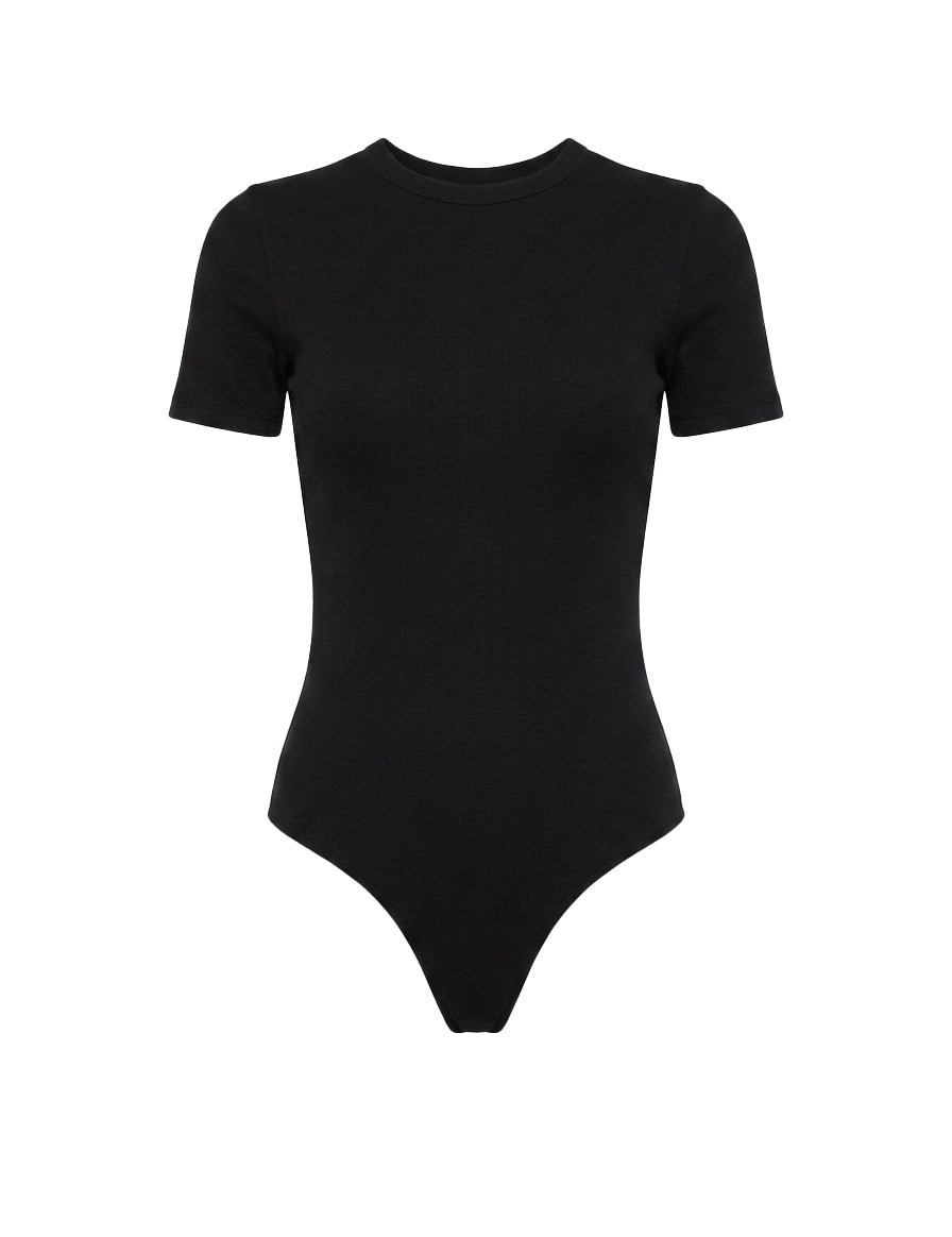 Body opaque a maniche corte in nero Wardrobe NYC - donna 