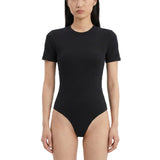 Body opaque a maniche corte in nero Wardrobe NYC - donna 