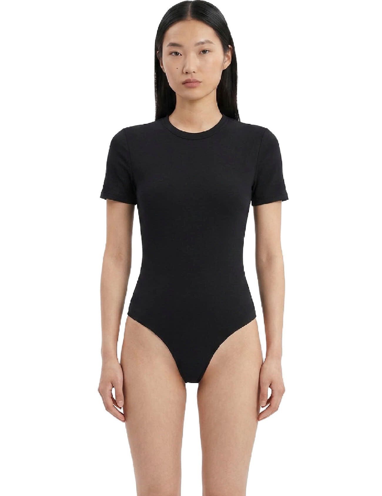 Body opaque a maniche corte in nero Wardrobe NYC - donna 