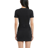 Body opaque a maniche corte in nero Wardrobe NYC - donna 