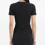 Body opaque a maniche corte in nero Wardrobe NYC - donna 