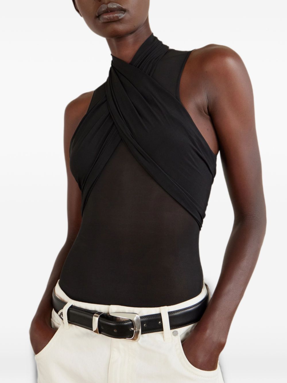 Body semi-trasparente in nero 