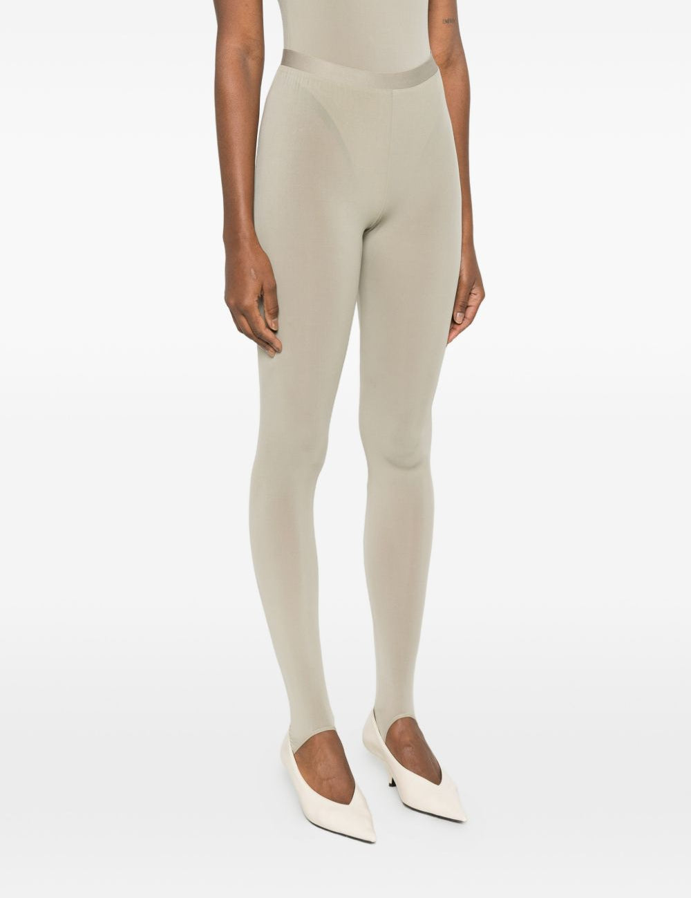 Leggings con staffa in beige Wardrobe.Nyc - donna 