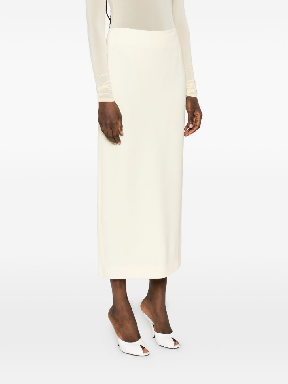 Gonna midi a vita alta in beige Wardrobe.Nyc - donna 
