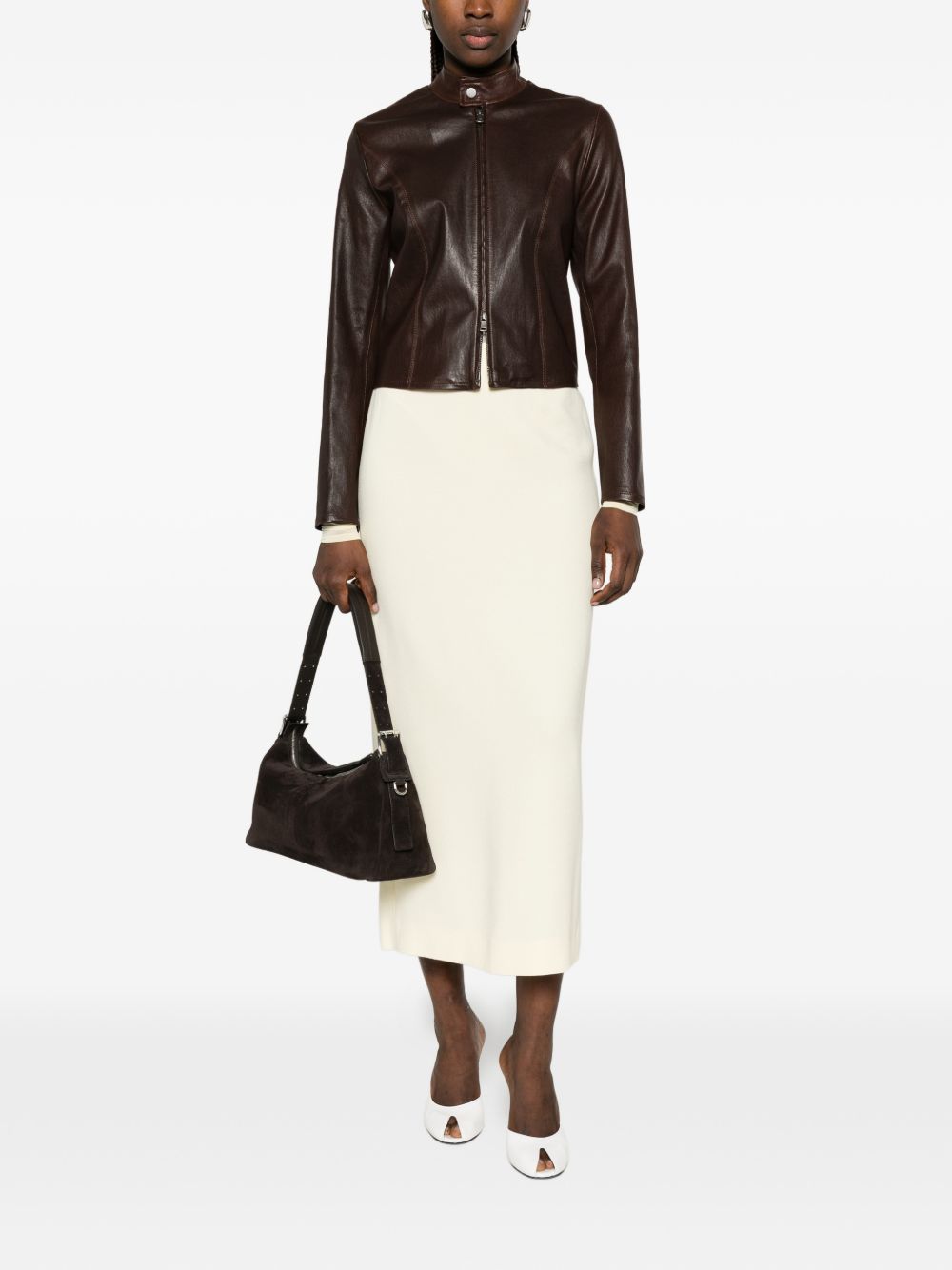 Gonna midi a vita alta in beige Wardrobe.Nyc - donna 