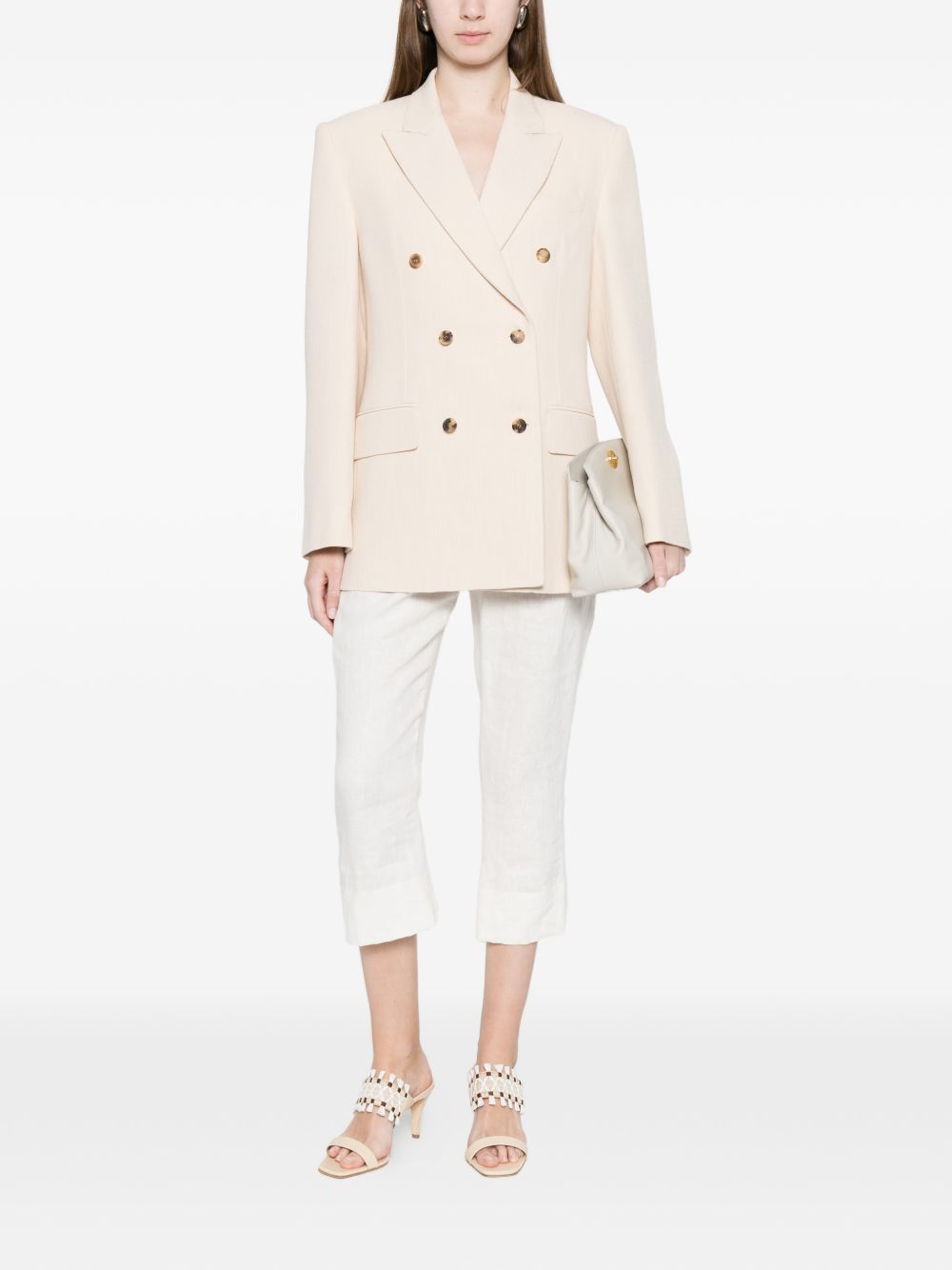 Blazer doppiopetto in beige Wardrobe.Nyc - donna 