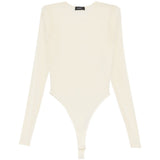 Body semi trasparente in beige Wardrobe.Nyc - donna 