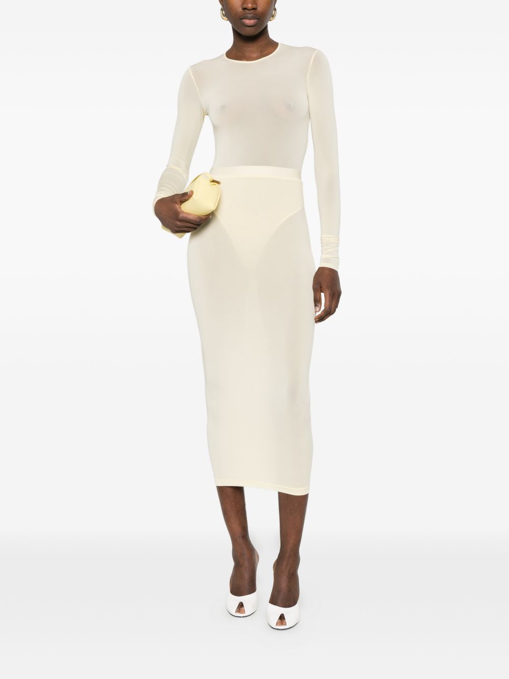 Body semi trasparente in beige Wardrobe.Nyc - donna 