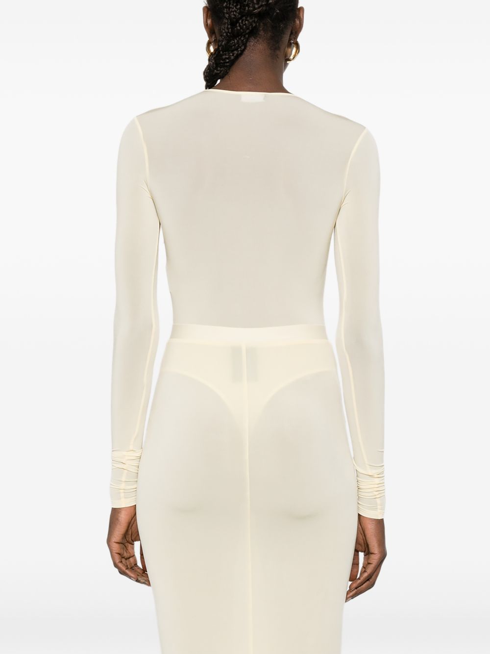 Body semi trasparente in beige Wardrobe.Nyc - donna 