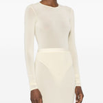 Body semi trasparente in beige Wardrobe.Nyc - donna 