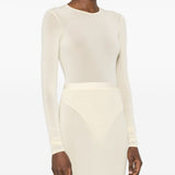 Body semi trasparente in beige Wardrobe.Nyc - donna 