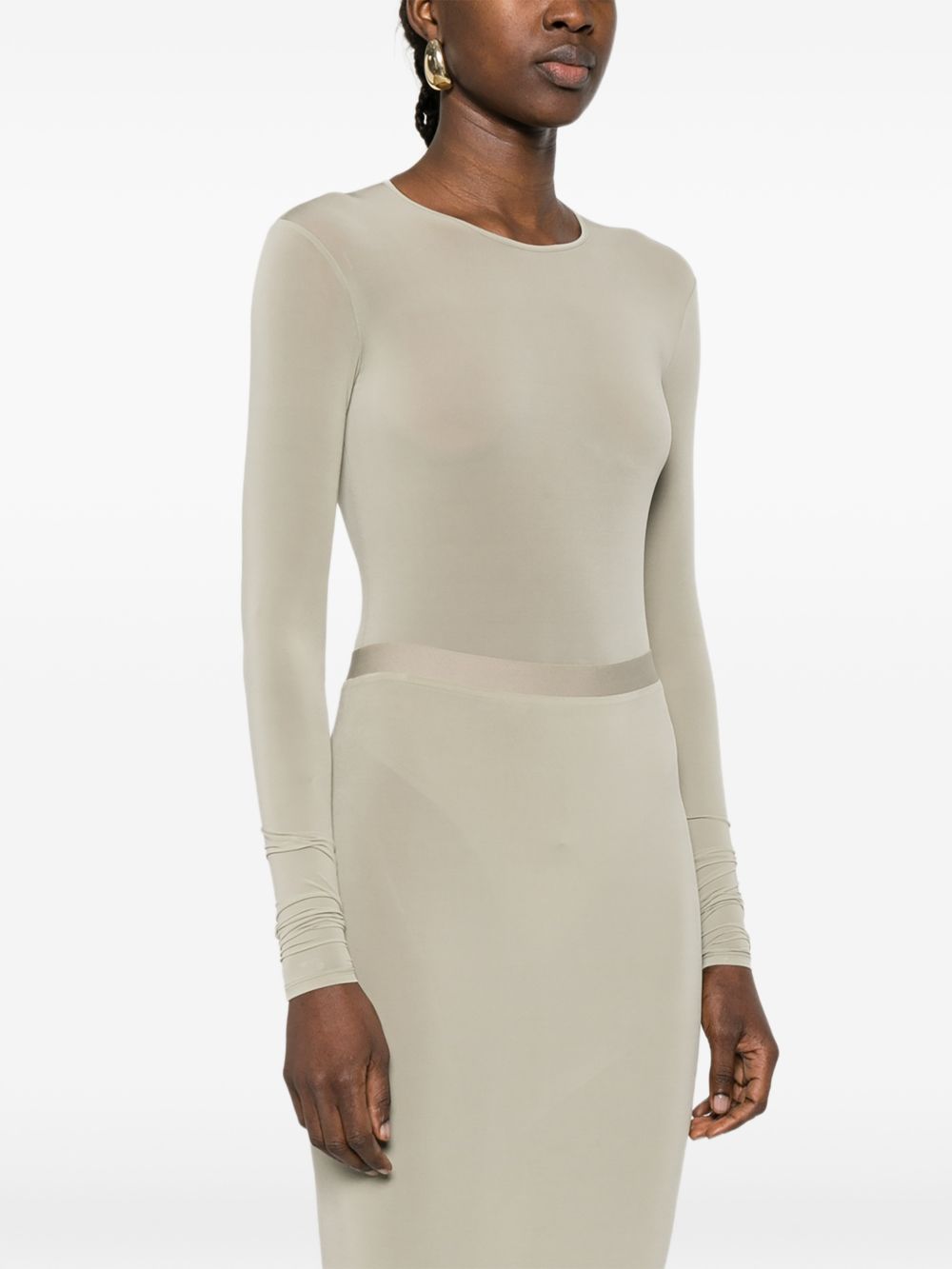 Body semi trasparente in verde Wardrobe.Nyc - donna 