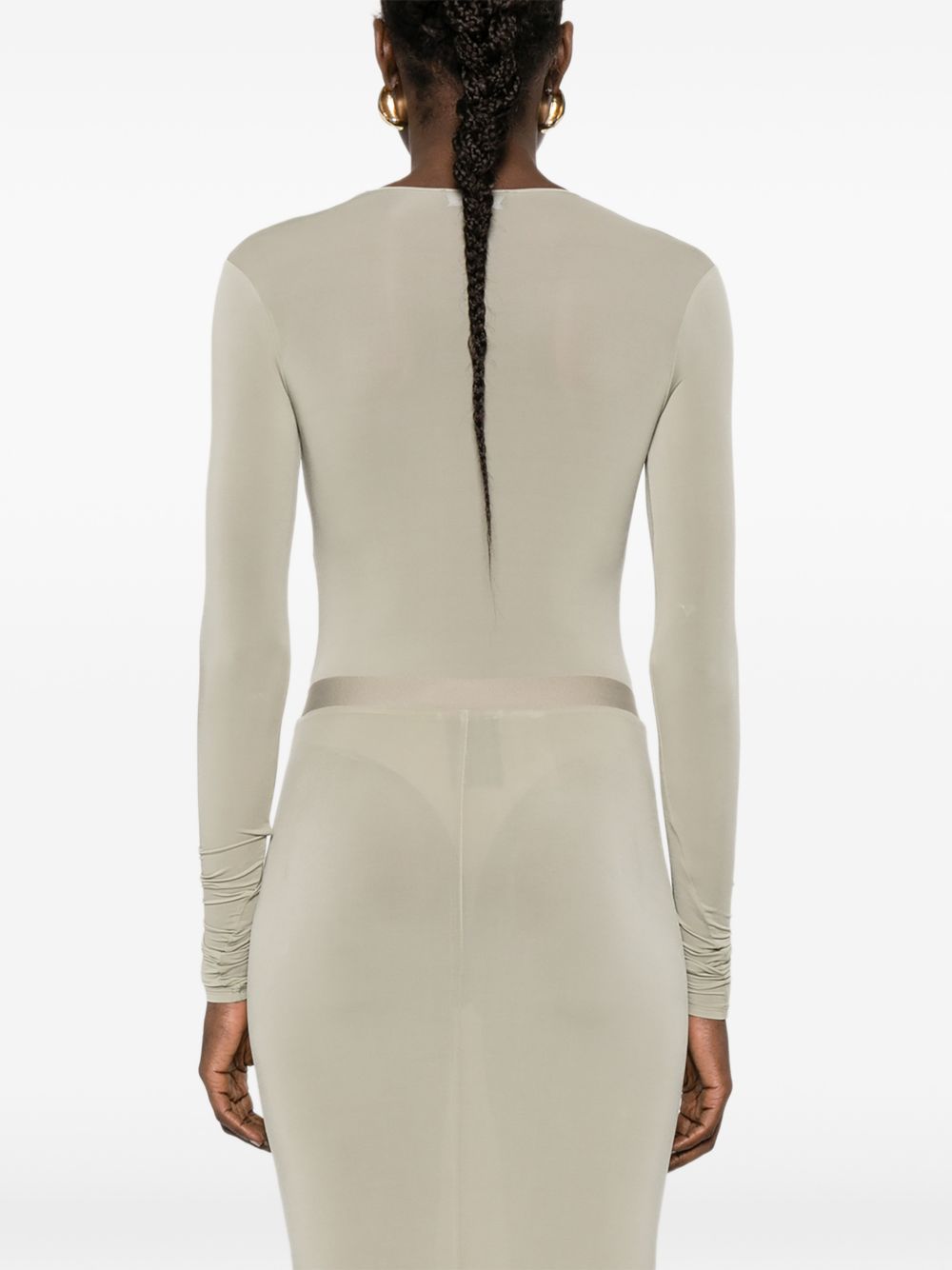 Body semi trasparente in verde Wardrobe.Nyc - donna 