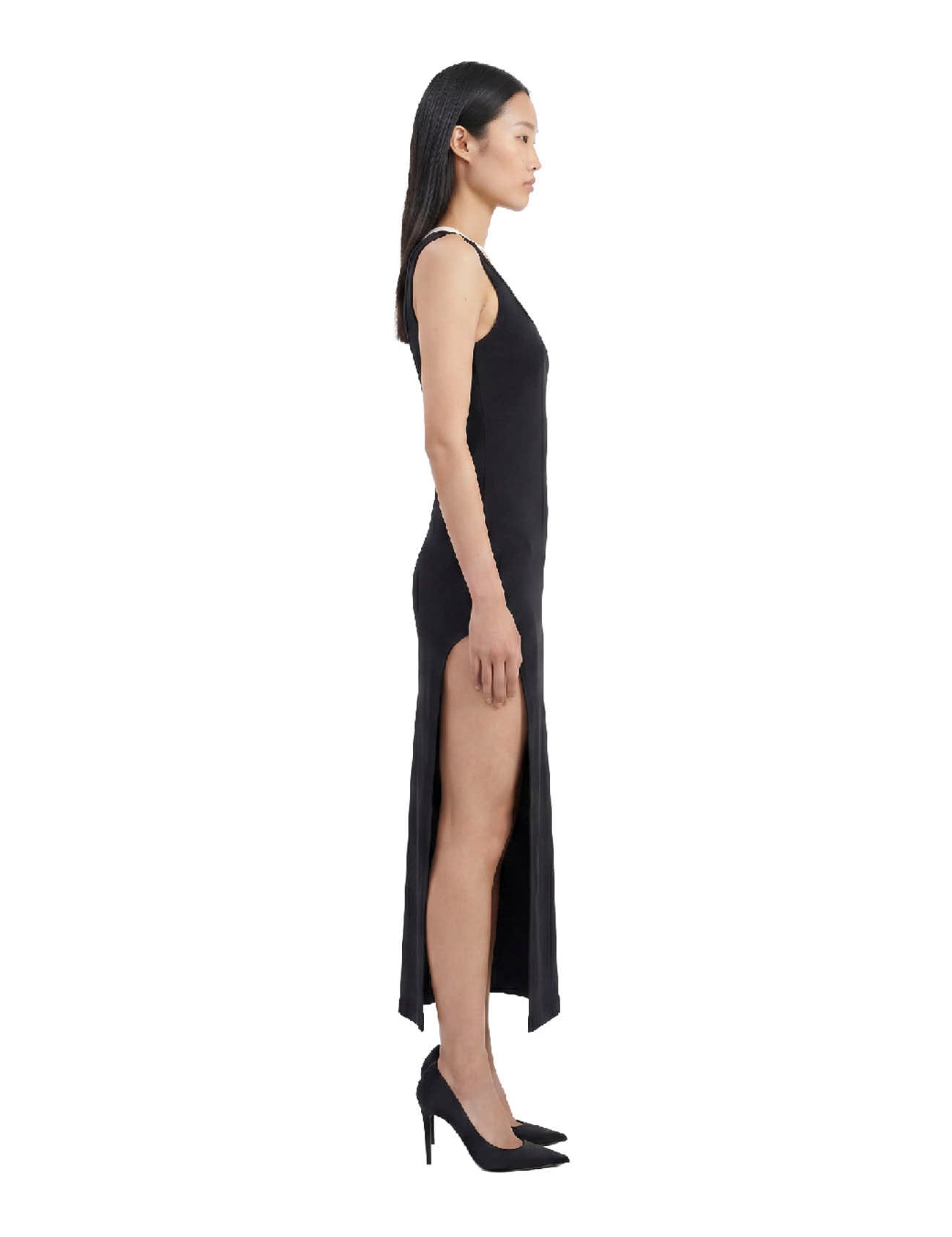 Abito midi in cotone opaque in nero Wardrobe NYC - donna 