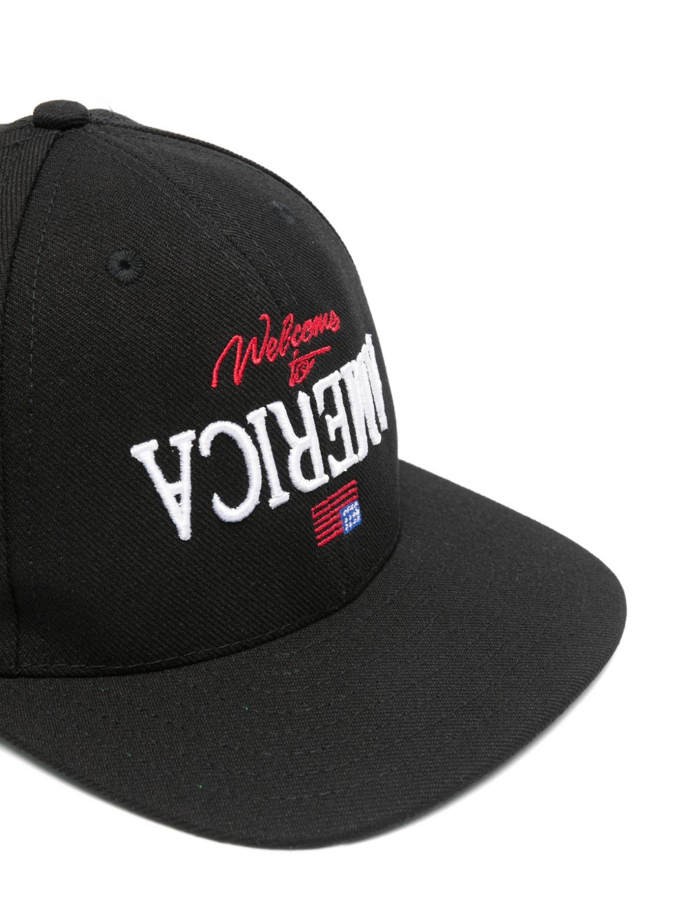 Cappello da baseball ricamato in nero Willy chavarria - uomo 