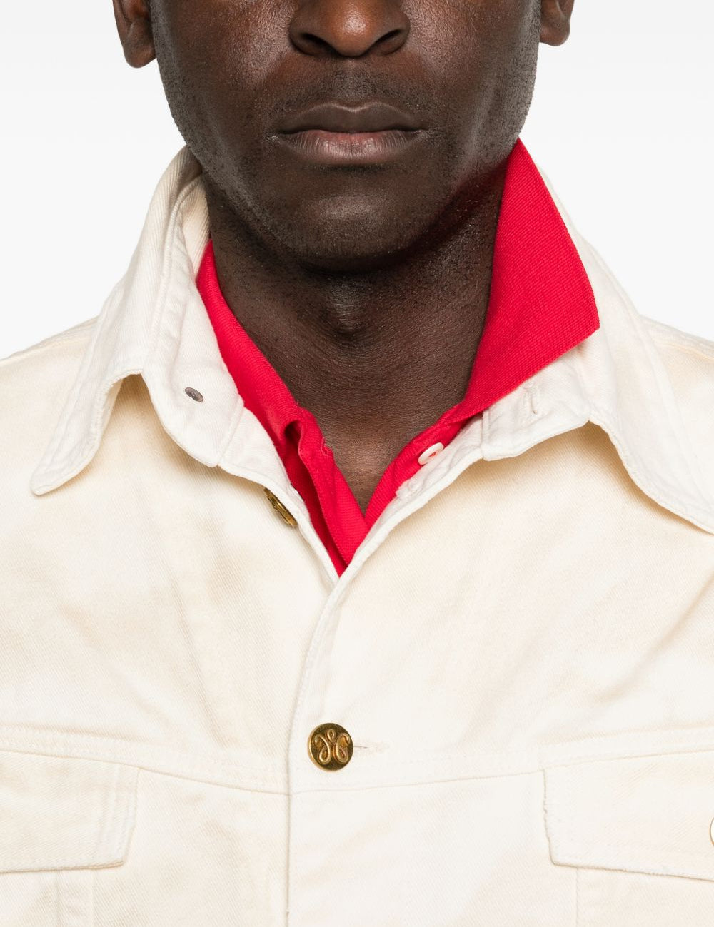 Giacca denim overisize in avorio Willy chavarria - uomo 