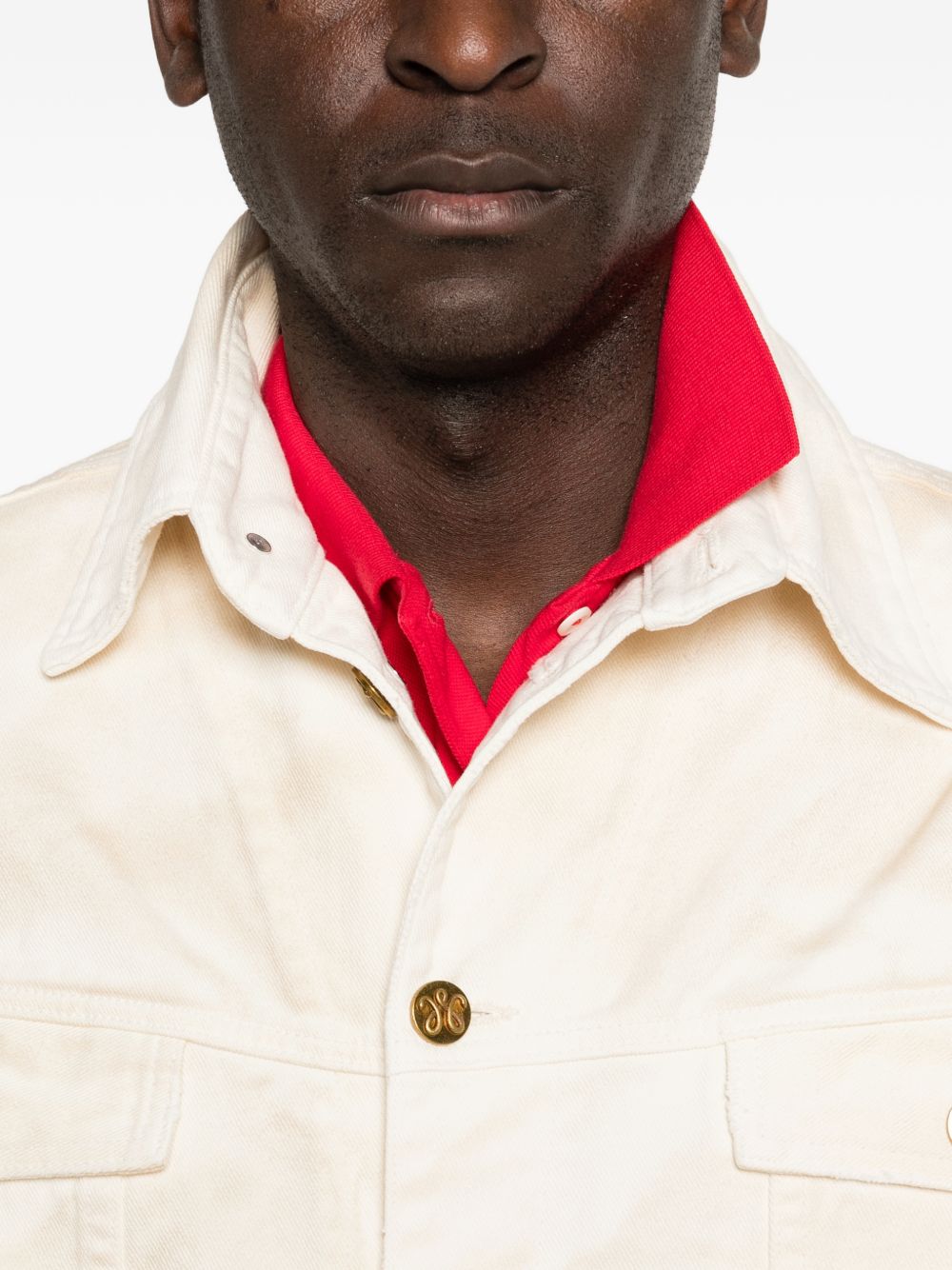 Giacca denim overisize in avorio Willy chavarria - uomo 