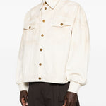 Giacca denim overisize in avorio Willy chavarria - uomo 