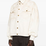 Giacca denim overisize in avorio Willy chavarria - uomo 