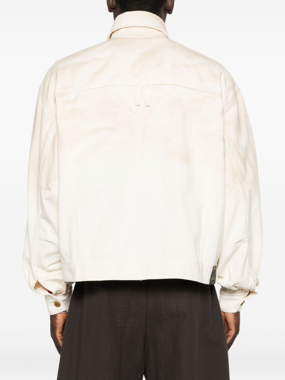 Giacca denim overisize in avorio Willy chavarria - uomo 
