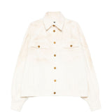 Giacca denim overisize in avorio Willy chavarria - uomo 