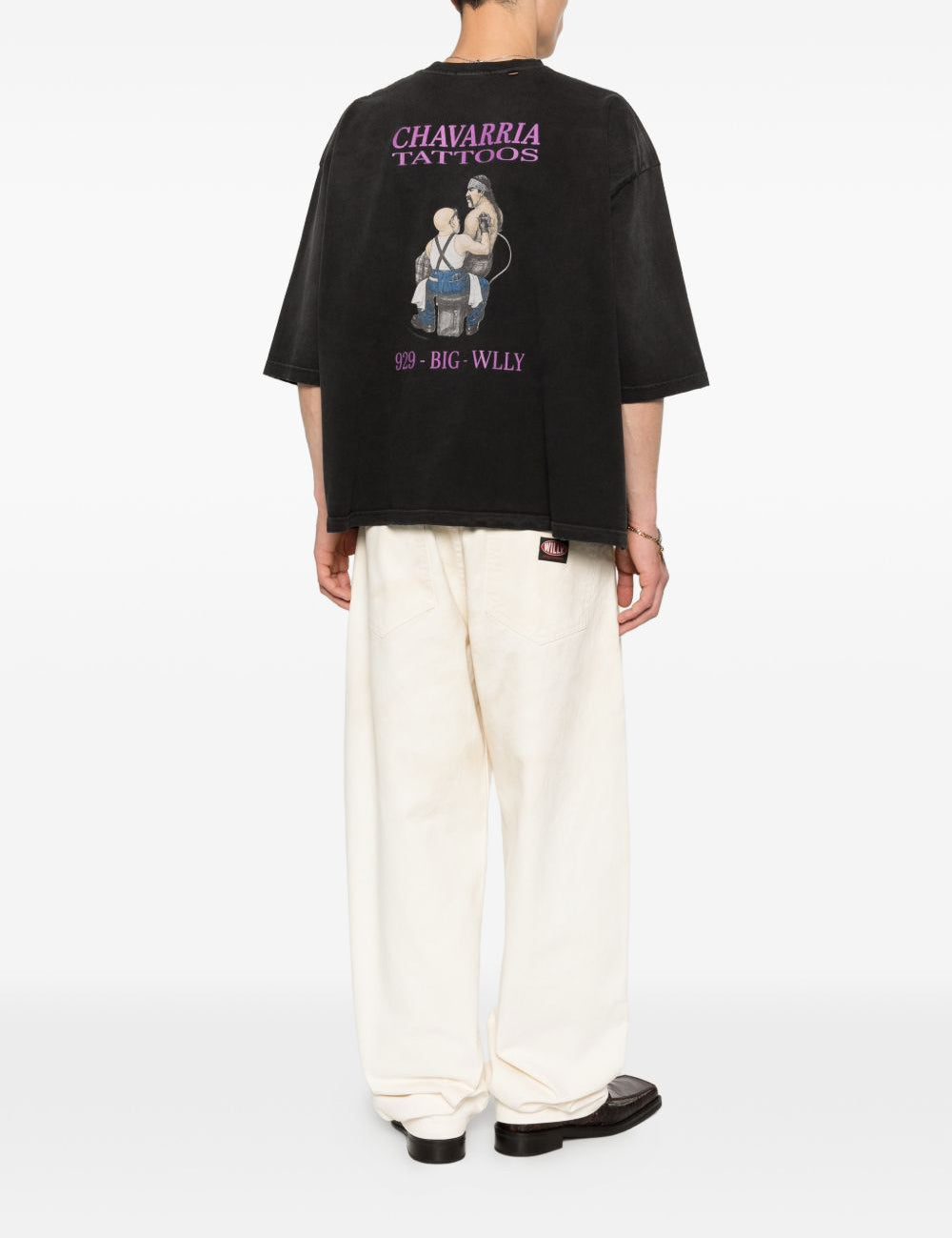 T-shirt con stampa in nero Willy chavarria - uomo 