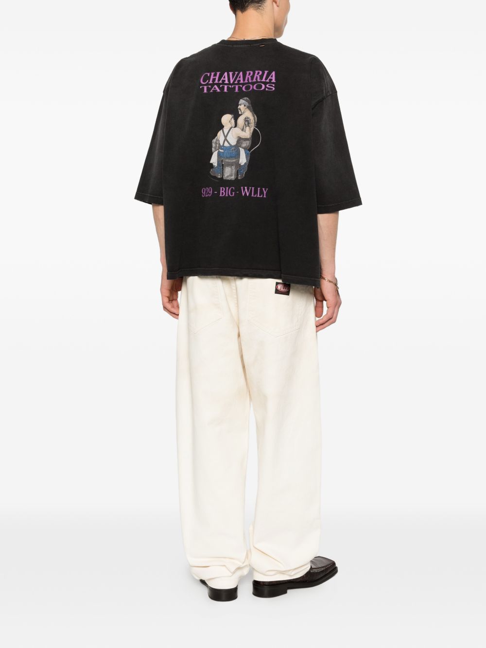 T-shirt con stampa in nero Willy chavarria - uomo 