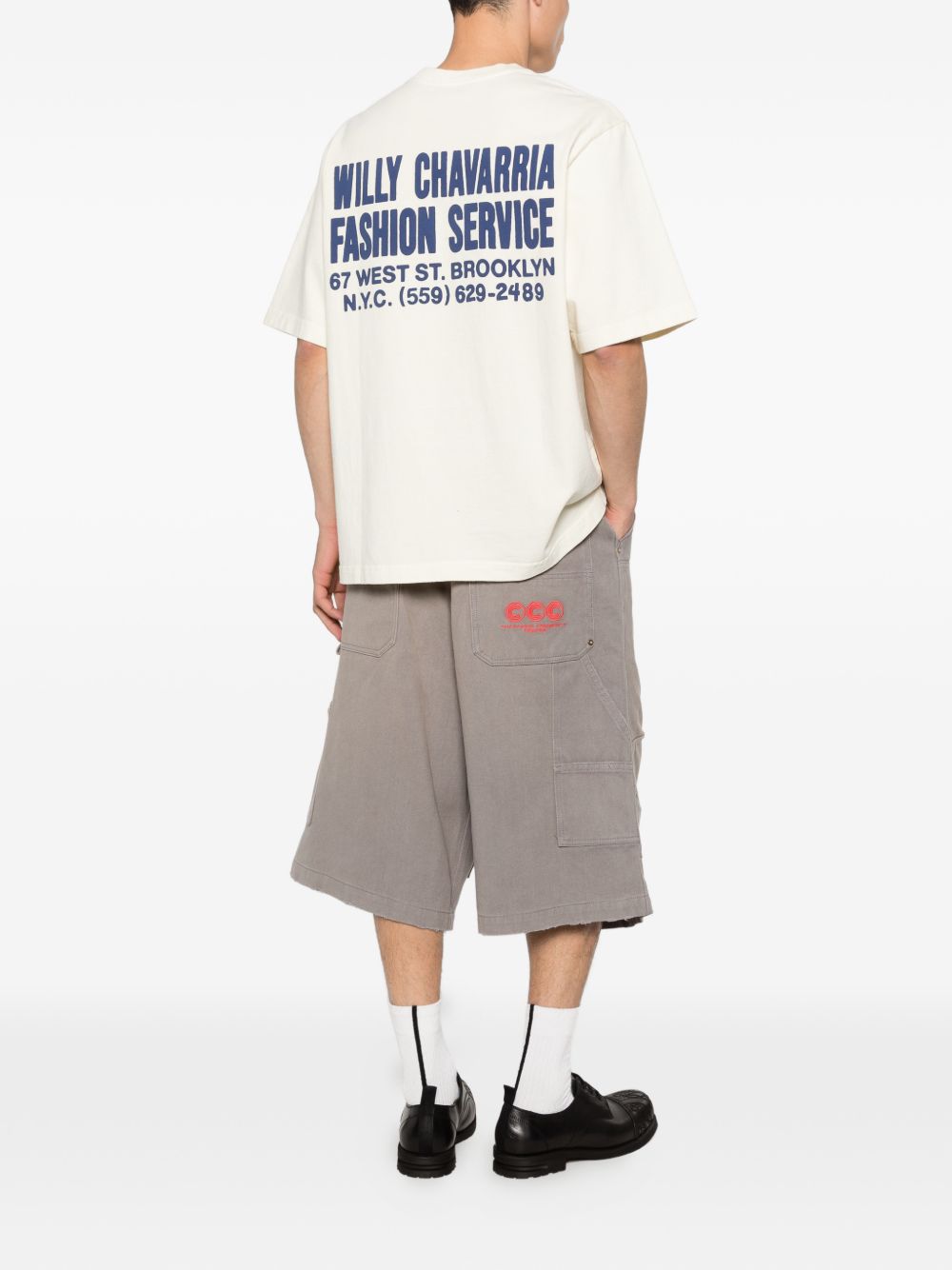 T-shirt con stampa in bianco Willy chavarria - uomo 