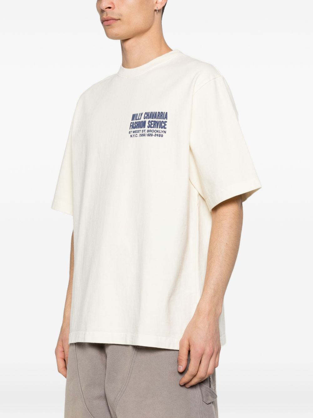 T-shirt con stampa in bianco Willy chavarria - uomo 