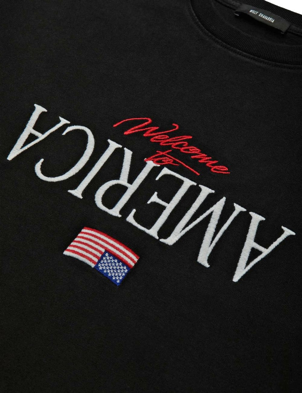 T-shirt welcome to america in nero Willy chavarria - uomo 