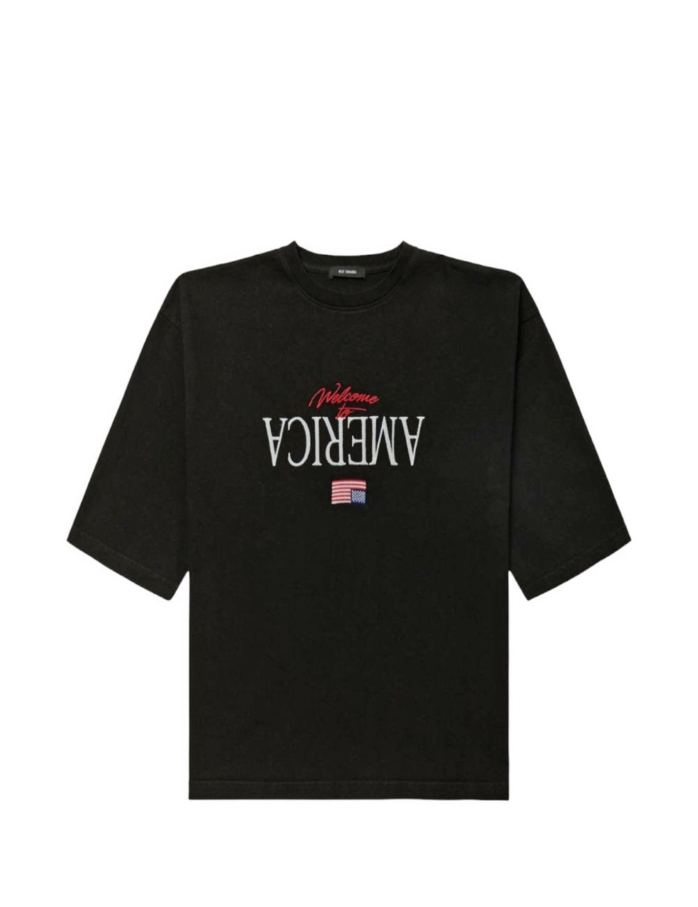 T-shirt welcome to america in nero Willy chavarria - uomo 