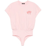 Body con stampa logo in rosa Willy chavarria - donna 