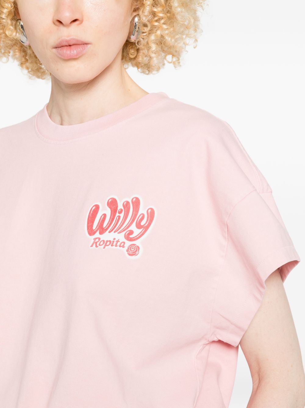 Body con stampa logo in rosa Willy chavarria - donna 