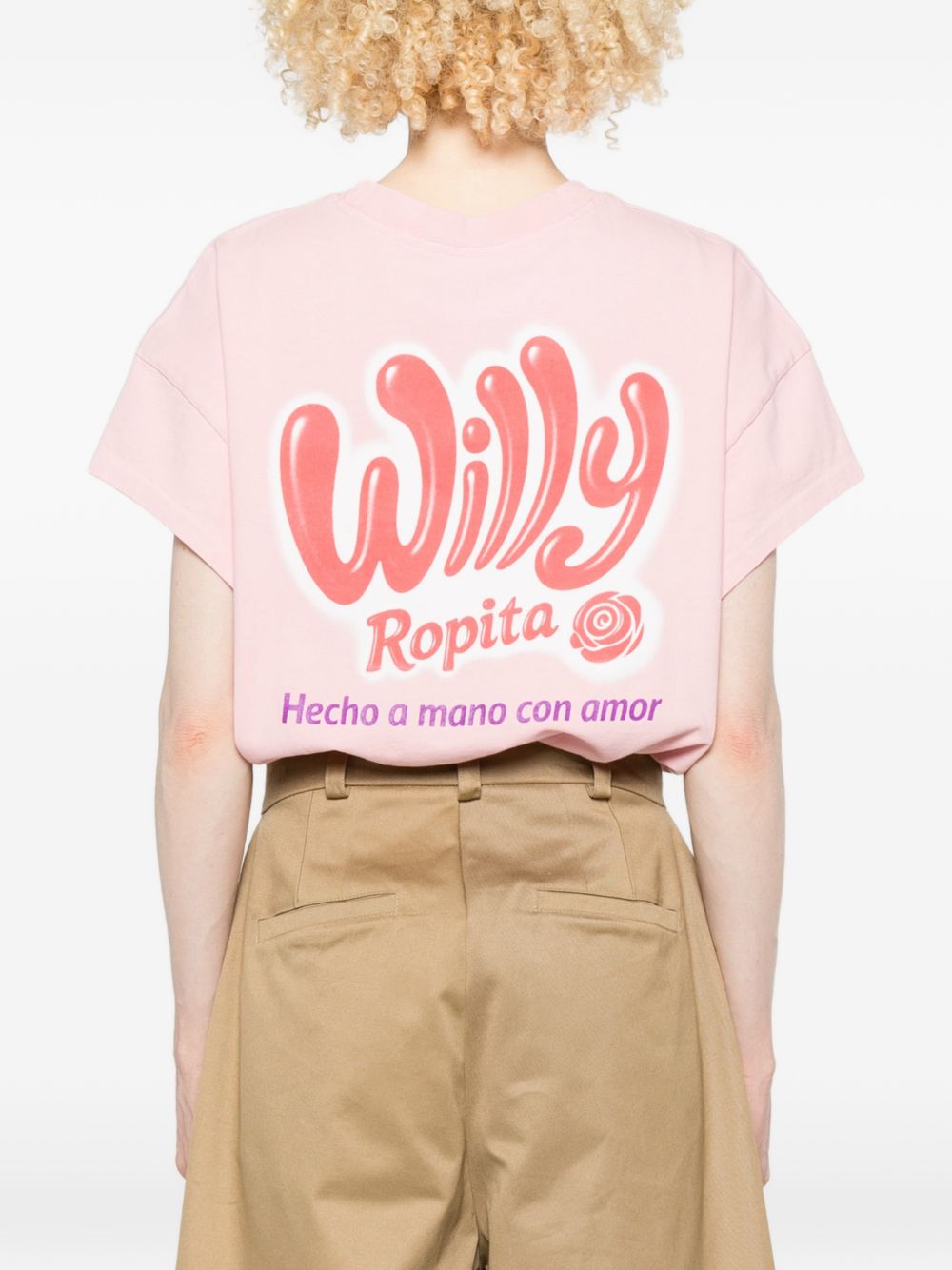Body con stampa logo in rosa Willy chavarria - donna 