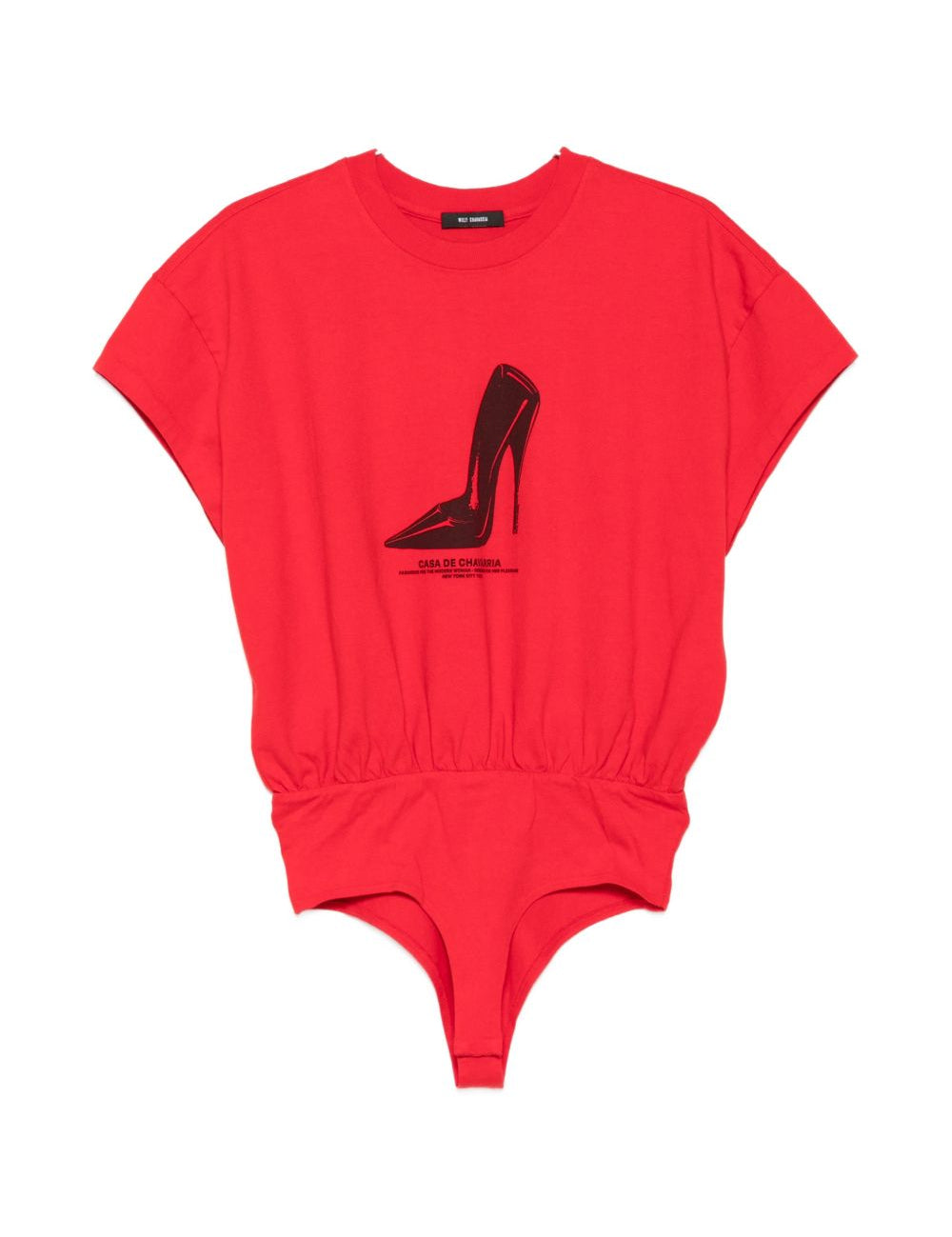 Body con stampa logo in rosso Willy chavarria - donna 