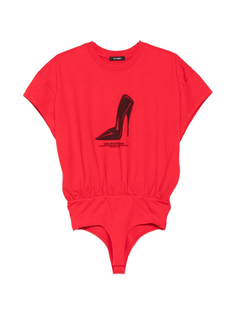 Body con stampa logo in rosso Willy chavarria - donna 