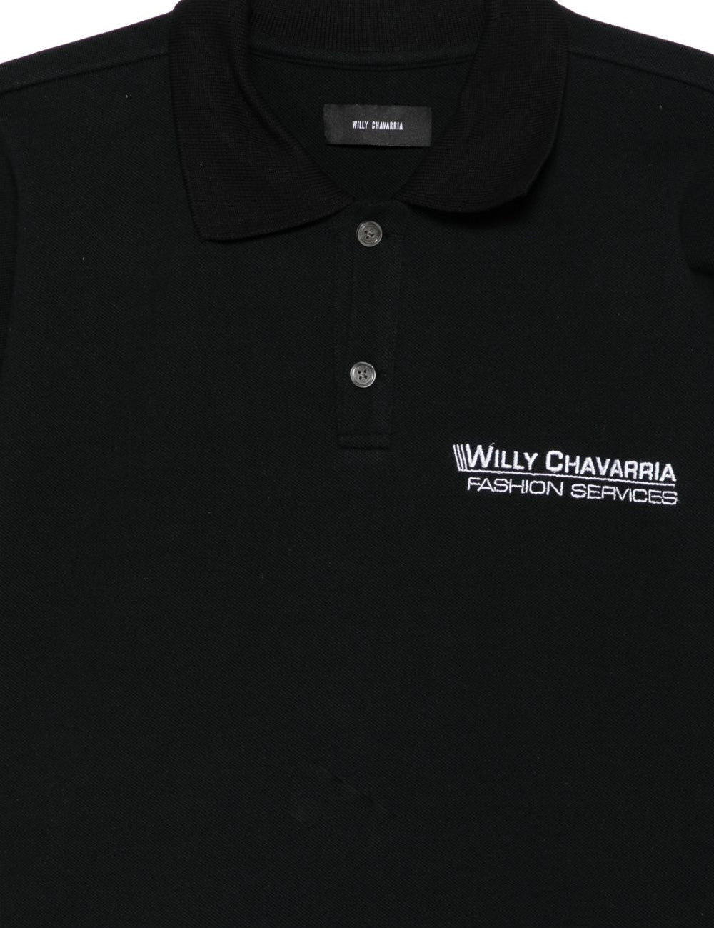 Polo con ricamo in nero Willy chavarria - uomo 