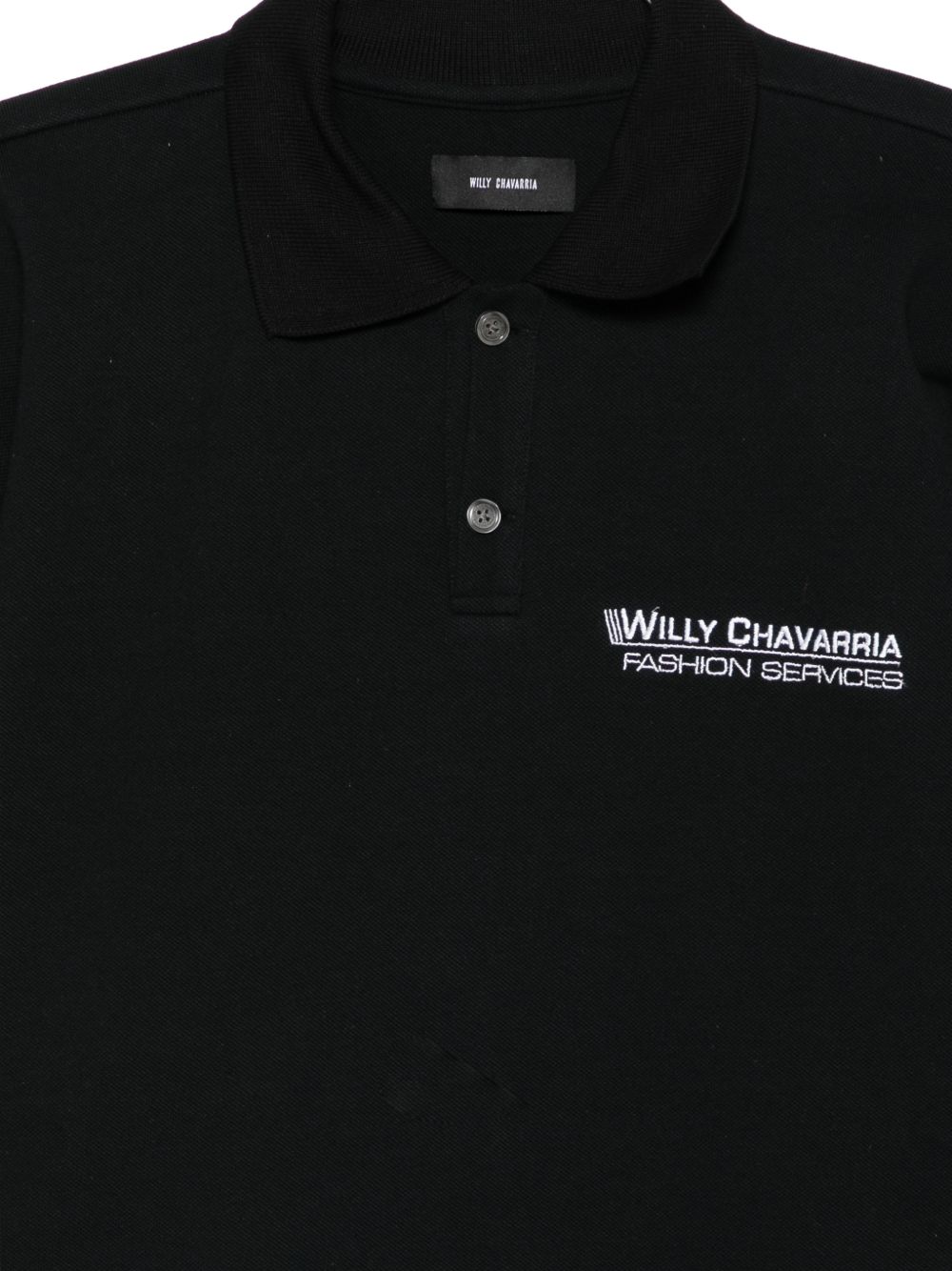 Polo con ricamo in nero Willy chavarria - uomo 