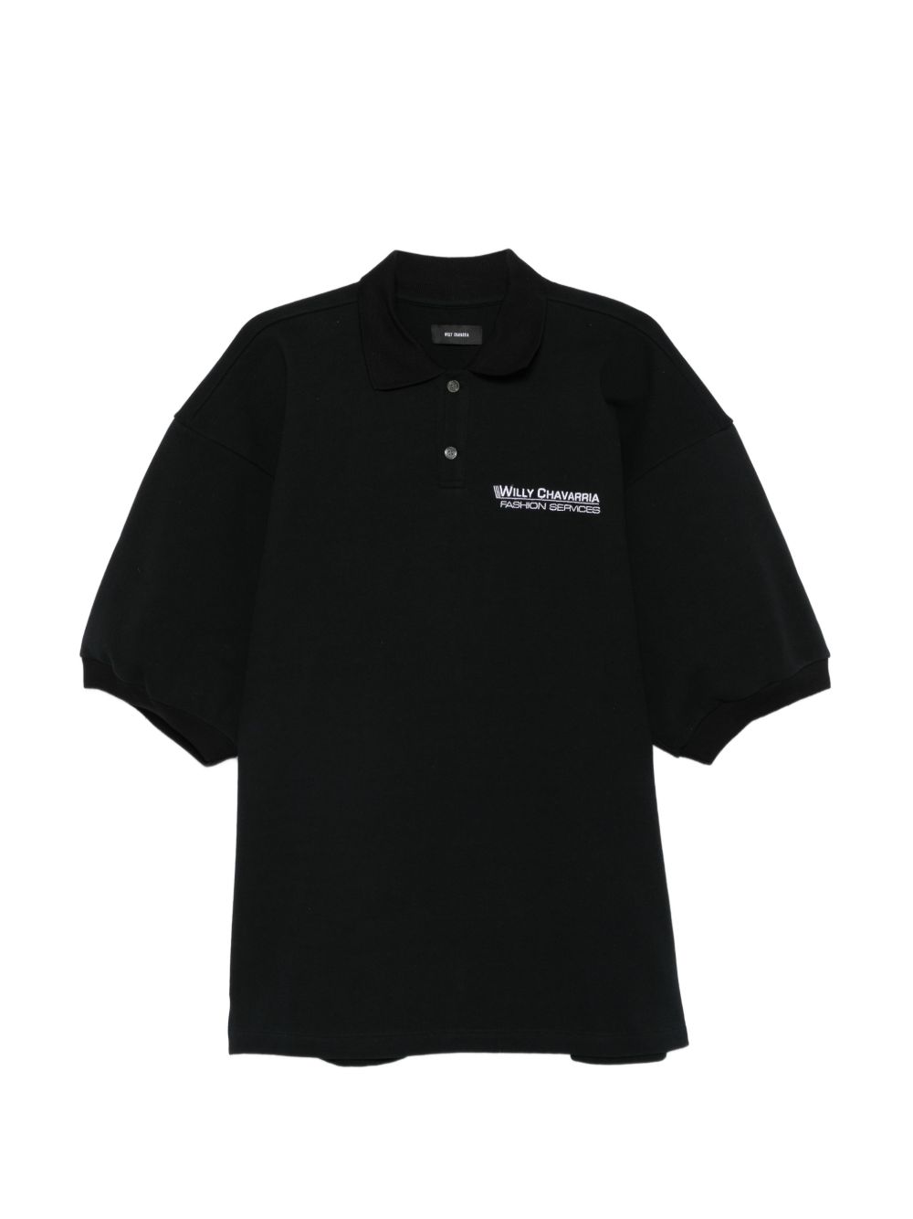 Polo con ricamo in nero Willy chavarria - uomo 