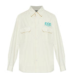 Camicia a maniche lunghe con ricamo in bianco Willy chavarria - uomo 