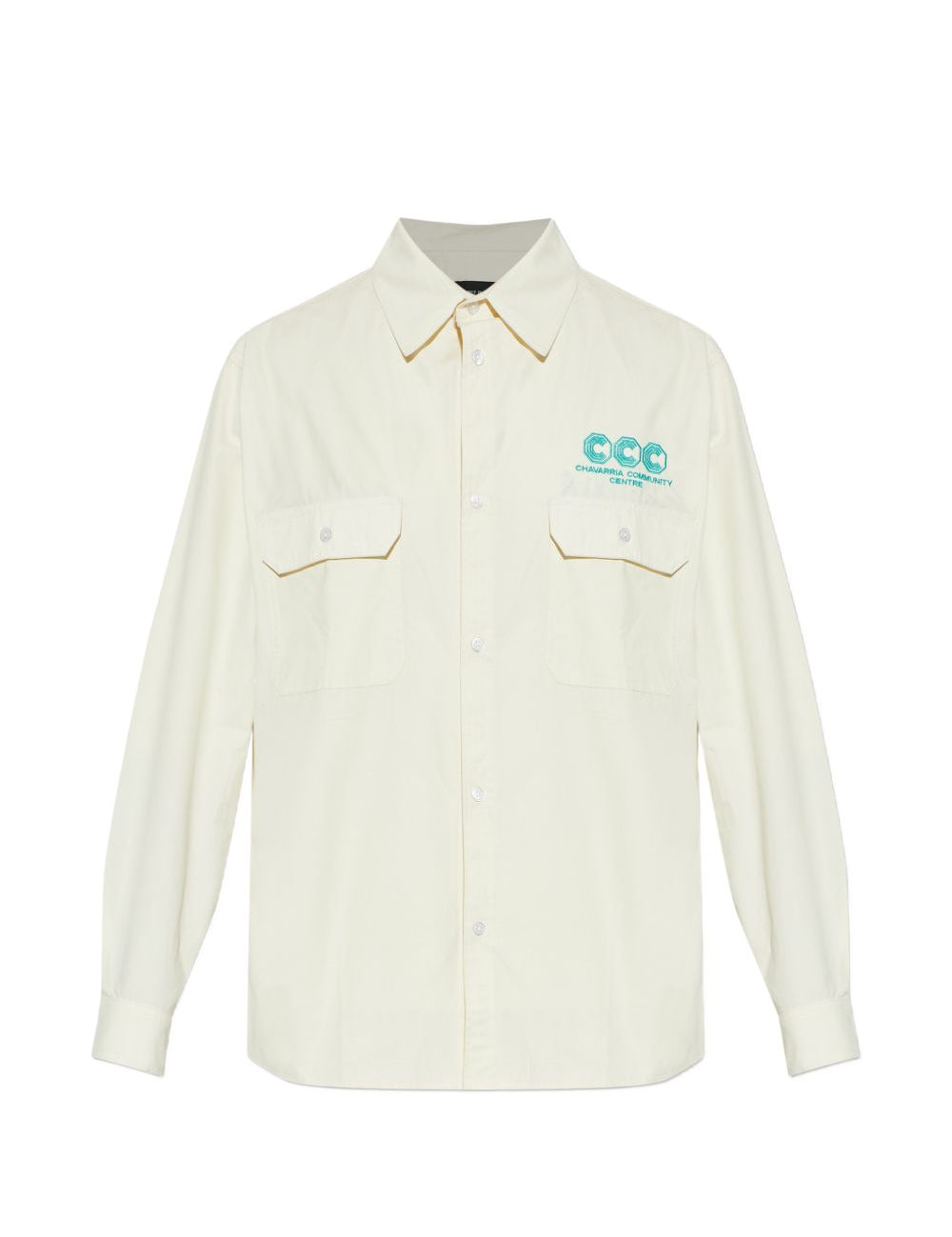 Camicia a maniche lunghe con ricamo in bianco Willy chavarria - uomo 